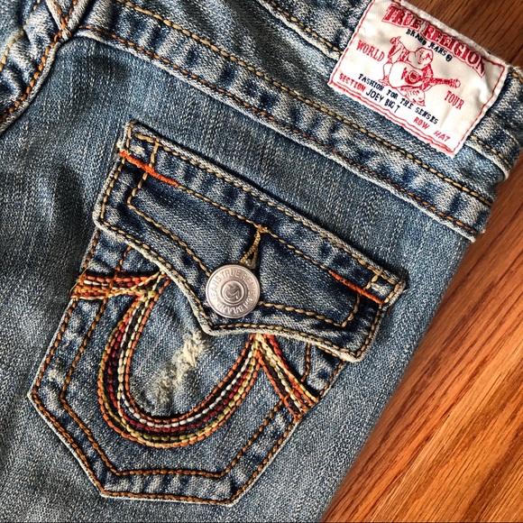 True Religion Denim - TRUE RELIGION | Rainbow Joey Big T Flare Jeans